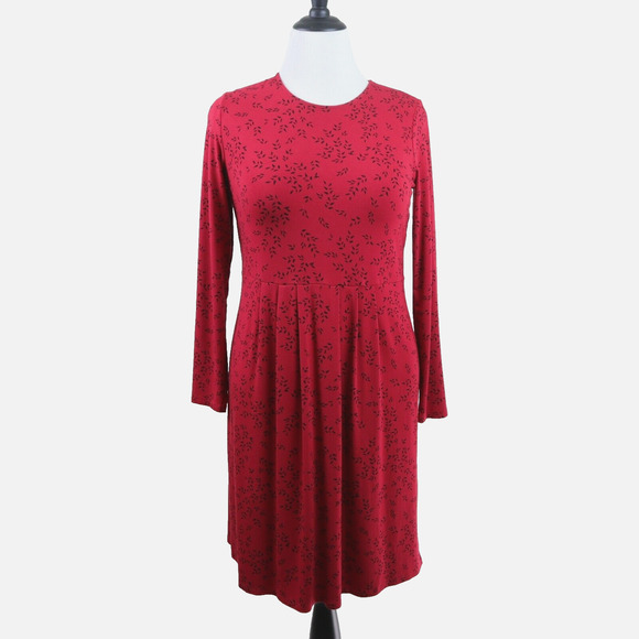 J Jill Size S Wearever Collection Jersey Knit Dress Red Print - Picture 2 of 9